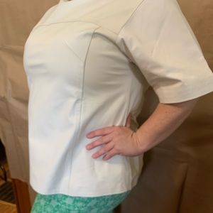 2020 Trend 🔥Vintage Ivory leather scoop blouse